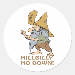 Pegatina Redonda HillBilly Ho Down