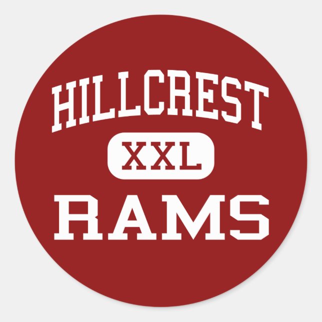 Pegatina Redonda Hillcrest - Rams - High - Simpsonville (Anverso)
