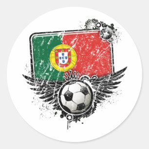 Pegatina Redonda Hincha de fútbol Portugal