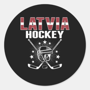 Pegatina Redonda Hinchas letones de hockey sobre hielo Jersey Bande