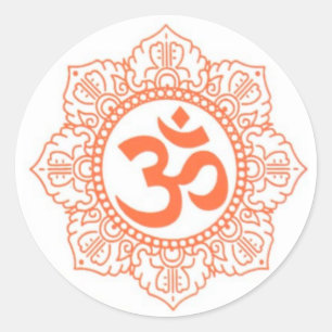 PEGATINA REDONDA HINDU - BUDDHA SÍMBOLOS OM, OHM