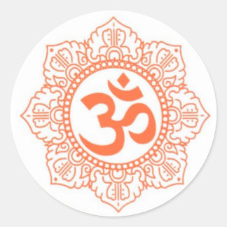 PEGATINA REDONDA HINDU - BUDDHA SÍMBOLOS OM, OHM