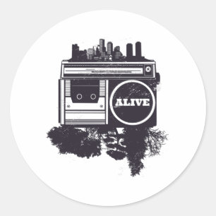 PEGATINA REDONDA HIP HOP