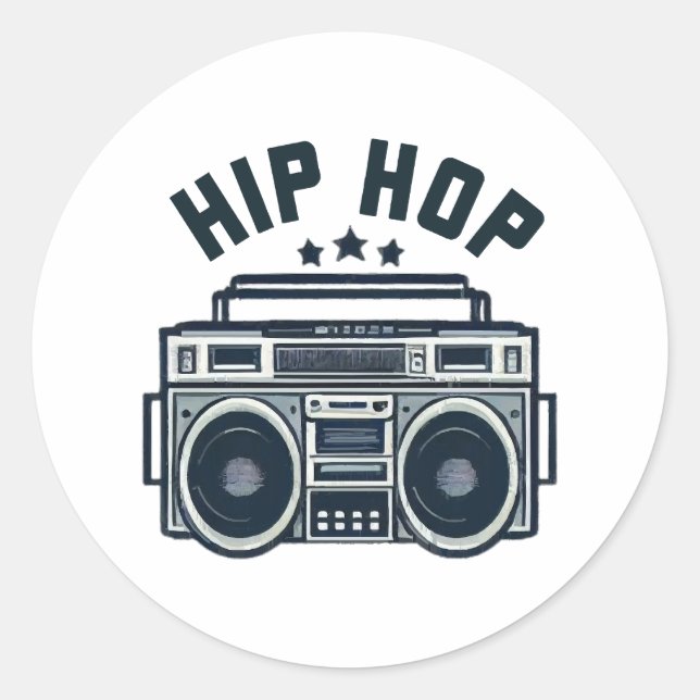 Pegatina Redonda Hip hop (Anverso)