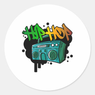 Pegatina Redonda Hip Hop Dance Street Art Graffiti Spray Paint Danc