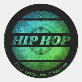 Pegatina Redonda Hip hop DJ Business Card
