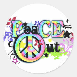 Pegatina Redonda Hip y Groovy PeaCE OUT