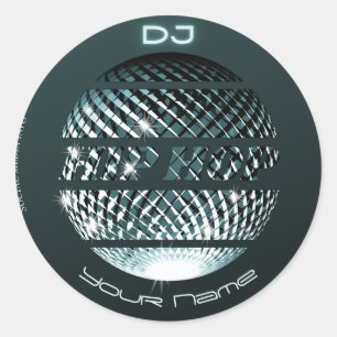 Pegatina Redonda Hiphop DJ de hip hop