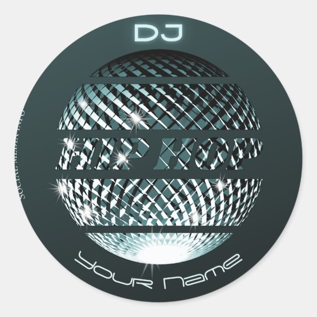 Pegatina Redonda Hiphop DJ de hip hop (Anverso)