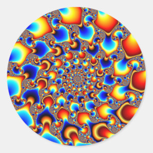 Pegatina Redonda Hipn0sis - Arte fractal