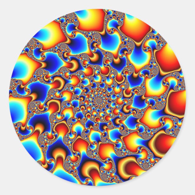 Pegatina Redonda Hipn0sis - Arte fractal (Anverso)