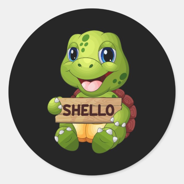 Pegatina Redonda Hipótesis marina de tortuga marina Idea de regalo  (Anverso)