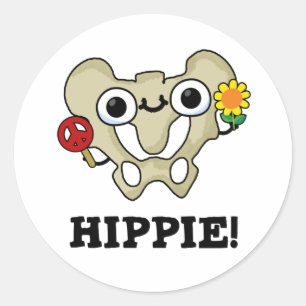 Pegatina Redonda Hippie Gracioso Hip Bone Pun