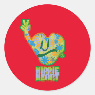 Pegatina Redonda Hippie Heart ICON 2024 BY MASANSER
