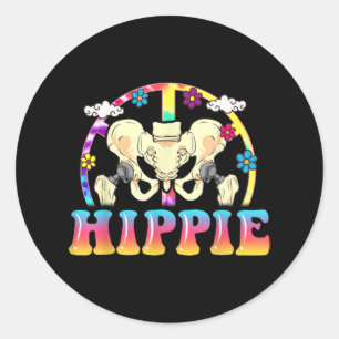 Pegatina Redonda Hippie Hip Sustitución de articulaciones Cirugía d