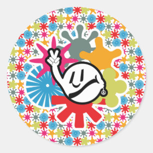 Pegatina Redonda HIPPIE ICON lines ver 2023 BY MASANSER