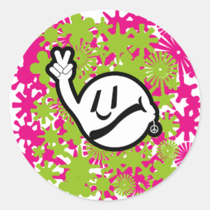 PEGATINA REDONDA HIPPIE ICON VERSION 2023 BY MASANSER PIXELAT