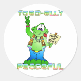 Pegatina Redonda Hippie Toad