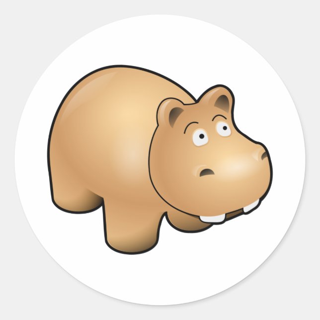 Pegatina Redonda Hippo (Anverso)