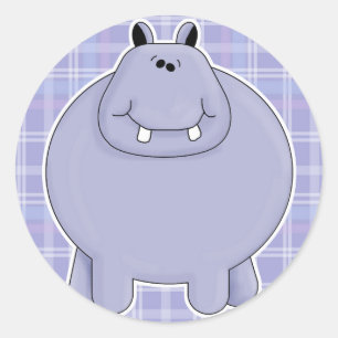 Pegatina Redonda hippo chubby lindo