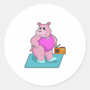 Pegatina Redonda Hippo en Fitness con Radio.PNG