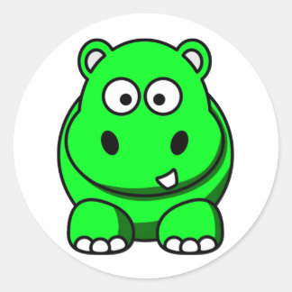 Pegatina Redonda Hippo Green