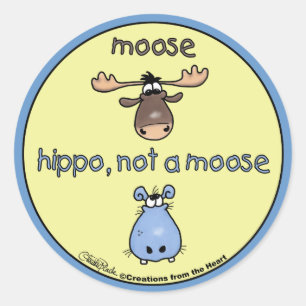 Pegatina Redonda ¡Hippo-no-a-moose!