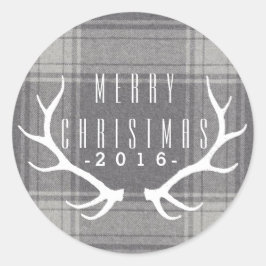 Pegatina Redonda Hipster Antlers | NAVIDADES