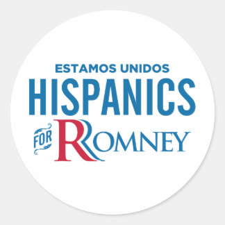 Pegatina Redonda Hispanos para Romney