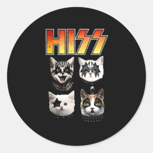 Pegatina Redonda Hiss Ca Hiss Cat Hiss Cat