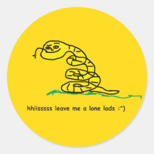 Pegatina Redonda Hisssss Déjame Solo Muchachos Parodia de Gadsden