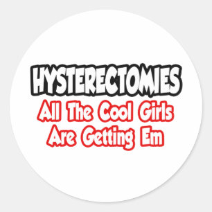 Pegatina Redonda Histerectomías... Todos Los Chicas De Guay Las Est