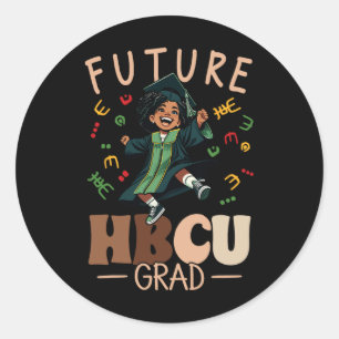 Pegatina Redonda Historia de la licenciatura del Hbcu Futuro Gradua