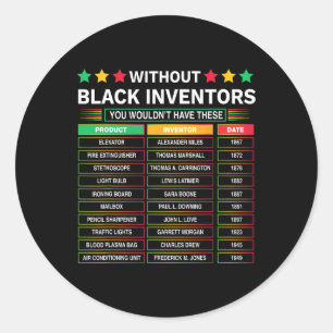 Pegatina Redonda Historia De Los Inventores Negros Olvidados Histor
