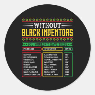 Pegatina Redonda Historia De Los Inventores Negros Olvidados Histor