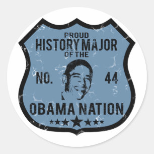 Pegatina Redonda Historia Mayor Nación Obama