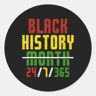 Pegatina Redonda Historia negra 365 hombres afroamericanos de junio