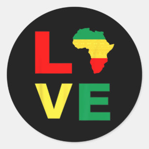 Pegatina Redonda Historia Negra África 19ª África Ama a los hombres