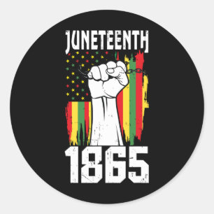Pegatina Redonda Historia negra afroamericana 1865 1 de junio