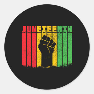 Pegatina Redonda Historia negra de la libertad africana afroamerica