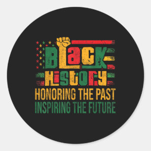 Pegatina Redonda Historia negra honrando a los futuros hombres del 