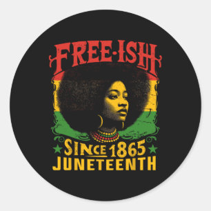 Pegatina Redonda Historia negra libre Junetdecia Libertad Emancipa