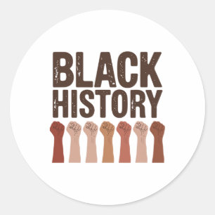 Pegatina Redonda Historia Negra Orgulloso Afroamericano Afro Negro 