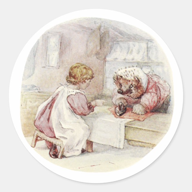 Pegatina Redonda Historias antiguas de la señora Tiggy Winkle Lavan (Anverso)