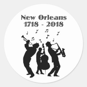 Pegatina Redonda Histórico Tricentenario de Nueva Orleans