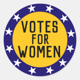 Pegatina Redonda Histórico voto de sufragio para mujeres 12 estrell