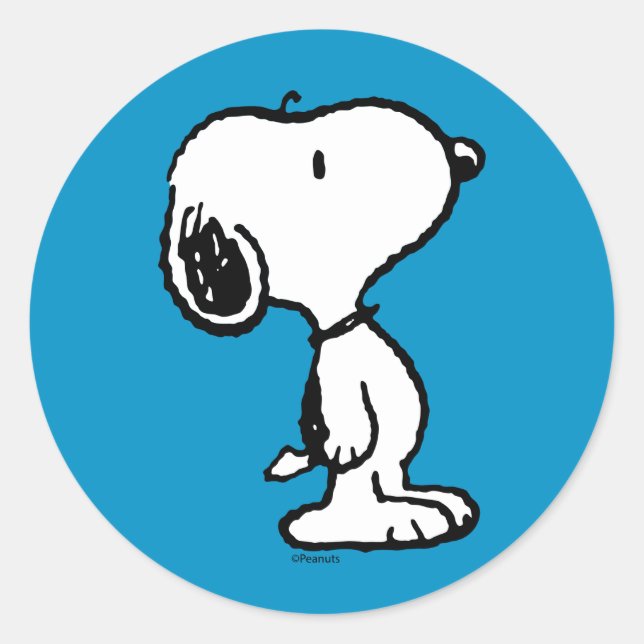 Pegatina Redonda Historietas clásicas de Snoopy (Anverso)