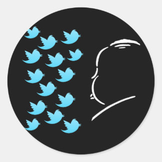 Pegatina Redonda Hitch and Tweets