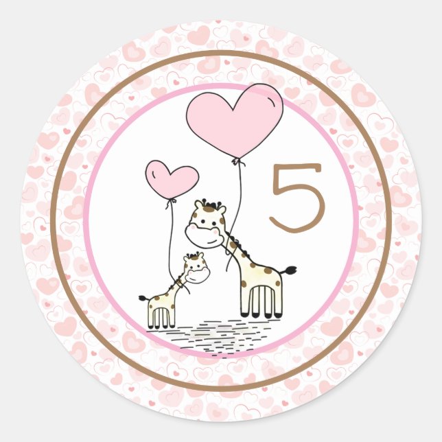 Pegatina Redonda Hito infantil mensual (Anverso)