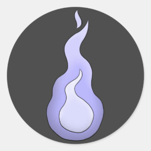 Pegatina Redonda Hitodama Flame